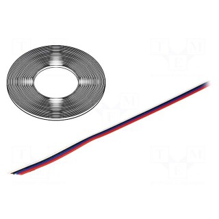 Wire: ribbon | stranded | Cu | 4x0,22mm2 | unshielded | PVC | 150V | 50m