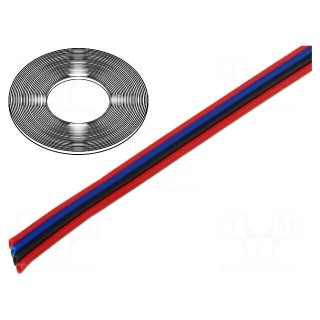 Wire: ribbon | TLWY | 4x0.22mm2 | stranded | Cu | unshielded | PVC | 150V
