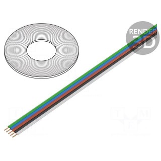 Wire: ribbon | FBK Toy | 5x0.25mm2 | stranded | Cu | PVC | 350V | 10m