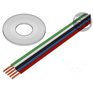 Wire: ribbon | TLWY | 5x0.35mm2 | stranded | Cu | unshielded | PVC | 150V