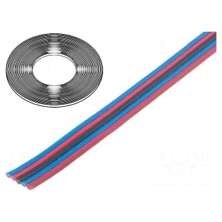 Wire: ribbon | stranded | Cu | 5x0,35mm2 | unshielded | PVC | 150V | 50m