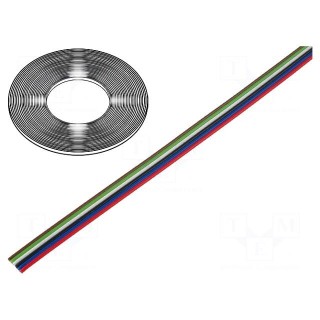 Wire: ribbon | TLWY | 6x0.124mm2 | stranded | Cu | unshielded | PVC | 150V