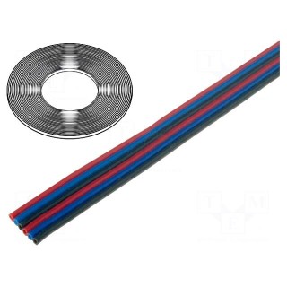 Wire: ribbon | stranded | Cu | 6x0,22mm2 | unshielded | PVC | 150V | 50m
