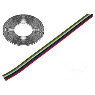 Wire: ribbon | stranded | Cu | 6x0,22mm2 | unshielded | PVC | 150V | 50m
