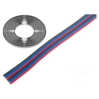 Wire: ribbon | stranded | Cu | 6x0,35mm2 | unshielded | PVC | 150V | 50m