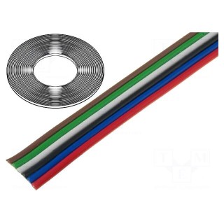 Wire: ribbon | TLWY | 6x0.75mm2 | stranded | Cu | unshielded | PVC | 150V