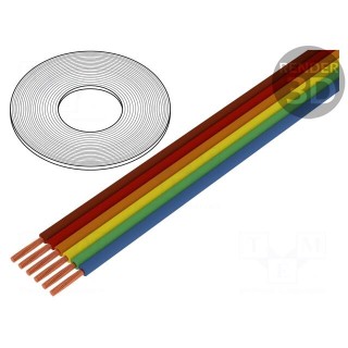 Wire: ribbon | TLWY | 8x0.124mm2 | stranded | Cu | unshielded | PVC | 150V