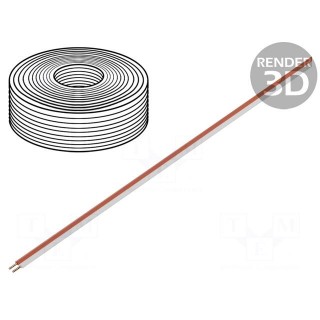 Wire: test lead cable | 2x0.2mm2 | solid | Cu | PVC | white,red | 500V