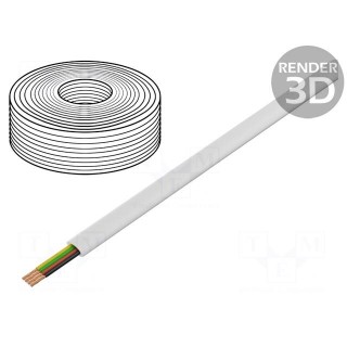 Wire: telecommunication cable | 4x28AWG | stranded | white | 100m