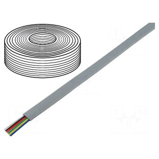 Wire: telecommunication cable | stranded | 6x28AWG | silver | 100m