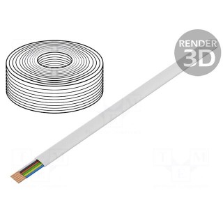 Wire: telecommunication cable | 6x28AWG | stranded | white | 100m