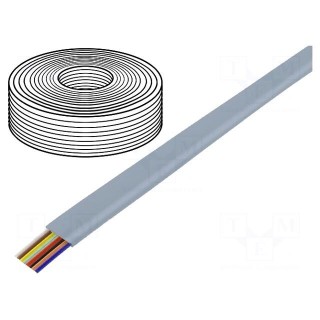 Wire: telecommunication cable | 8x28AWG | stranded | silver | 100m
