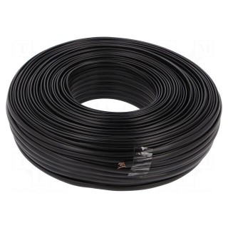 Wire: telecommunication cable | stranded | black | 100m | 0÷60°C