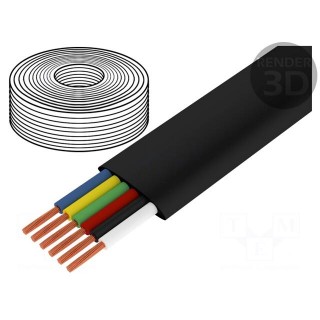 Wire: telecommunication cable | stranded | black | 100m | 0÷60°C