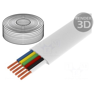 Wire: telecommunication cable | stranded | white | 100m | 0÷60°C
