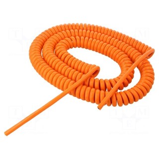 Wire: coiled | H07BQ-F | 2x1.5mm2 | unshielded | PUR | orange | 450V,750V