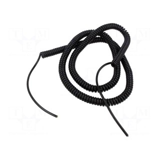 Wire: coiled | 3x0.5mm2 | unshielded | PUR | black | 300V | 1.5m | 6m
