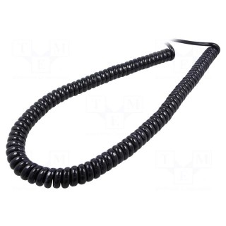 Wire: coiled | SPIRAL H07BQ-F | 3G1.5mm2 | unshielded | PUR | black