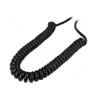 Wire: coiled | SPIRAL H07BQ-F | 5G1,5mm2 | unshielded | PUR | black