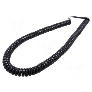 Wire: coiled | SPIRAL H07BQ-F | 3G1,5mm2 | unshielded | PUR | black