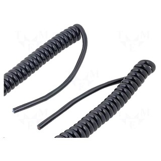 Wire: coiled | UNITRONIC® SPIRAL | 4x0.14mm2 | PUR | black | 250V | 0.2m