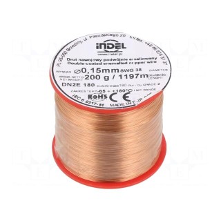Coil wire | double coated enamelled | 0.15mm | 0.2kg | -65÷180°C