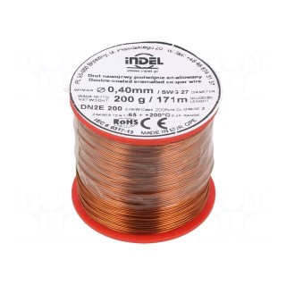 Coil wire | double coated enamelled | 0.4mm | 0.2kg | -65÷200°C