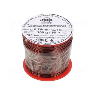 Coil wire | double coated enamelled | 0.75mm | 0.2kg | -65÷200°C