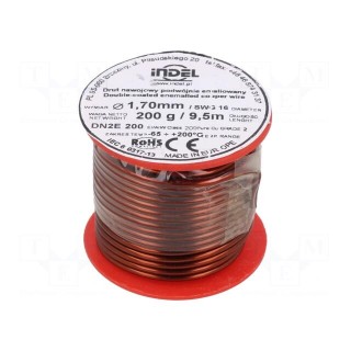 Coil wire | double coated enamelled | 1.7mm | 0.2kg | -65÷200°C