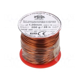 Coil wire | double coated enamelled | 1mm | 0.2kg | -65÷200°C