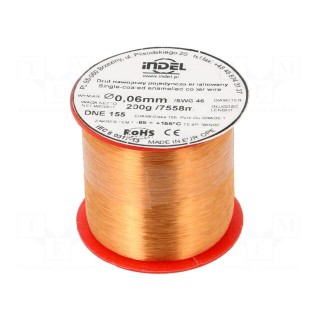 Coil wire | single coated enamelled | 0.06mm | 0.2kg | -65÷155°C