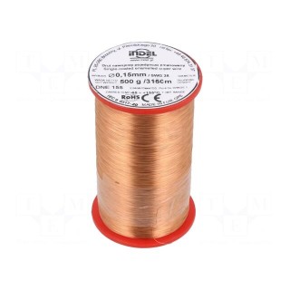 Coil wire | single coated enamelled | 0.15mm | 0.5kg | -65÷155°C