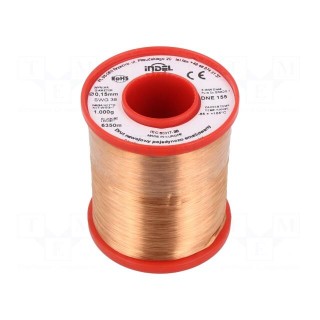 Coil wire | single coated enamelled | 0.15mm | 1kg | -65÷155°C