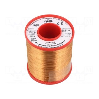 Coil wire | single coated enamelled | 0.2mm | 1kg | -65÷155°C