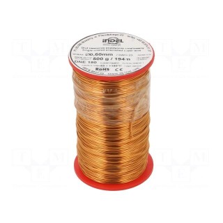 Coil wire | single coated enamelled | 0.6mm | 0.5kg | -65÷180°C