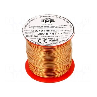 Coil wire | single coated enamelled | 0.7mm | 0.2kg | -65÷200°C