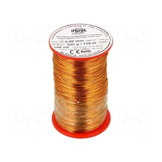 Coil wire | single coated enamelled | 0.8mm | 0.5kg | -65÷200°C