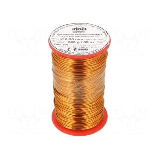 Coil wire | single coated enamelled | 0.9mm | 0.5kg | -65÷200°C