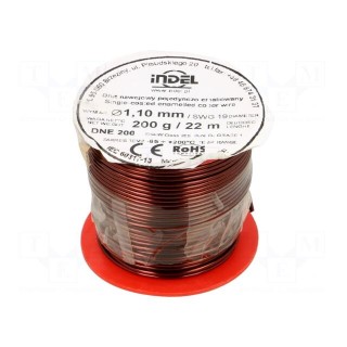 Coil wire | single coated enamelled | 1.1mm | 0.2kg | -65÷200°C