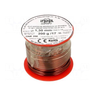 Coil wire | single coated enamelled | 1.3mm | 0.2kg | -65÷200°C