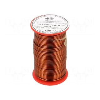 Coil wire | single coated enamelled | 1.6mm | 0.5kg | -65÷200°C