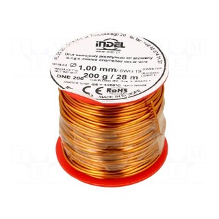 Coil wire | single coated enamelled | 1mm | 0.2kg | -65÷200°C