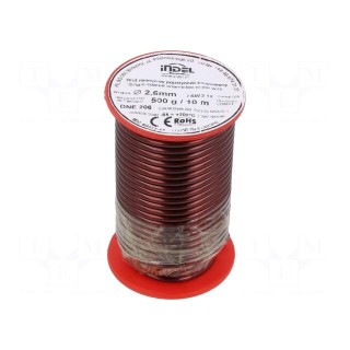 Coil wire | single coated enamelled | 2.6mm | 0.5kg | -65÷200°C