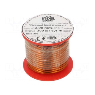 Coil wire | single coated enamelled | 2mm | 0.2kg | -65÷200°C