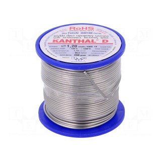 Resistance wire | 1.19Ω/m | -100÷1300°C | Øout: 1.2mm | FeCrAl | 0,25kg