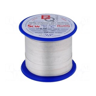 Silver plated copper wires | 2mm | 250g | Cu,silver plated | 8m