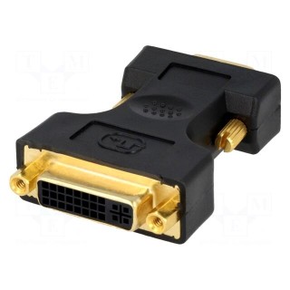 Adapter | D-Sub 15pin HD plug,DVI-I (24+5) socket | Colour: black