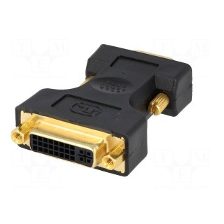Adapter | D-Sub 15pin HD plug,DVI-I (24+5) socket | Colour: black