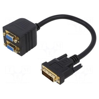 Converter | D-Sub 15pin HD socket x2,DVI-I (24+5) plug | 0.3m