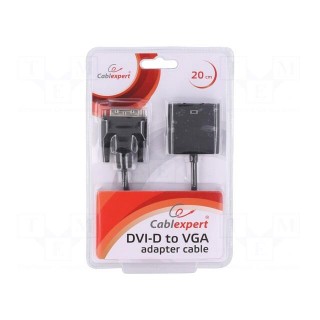 Converter | D-Sub 15pin HD socket,DVI-D (24+1) plug | 0.2m | black